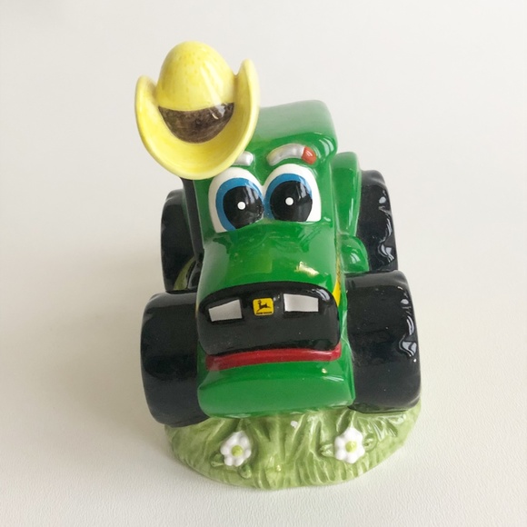 John Deere Johnny Tractor Ceramic Figure w Cowboy Hat - Picture 5 of 10